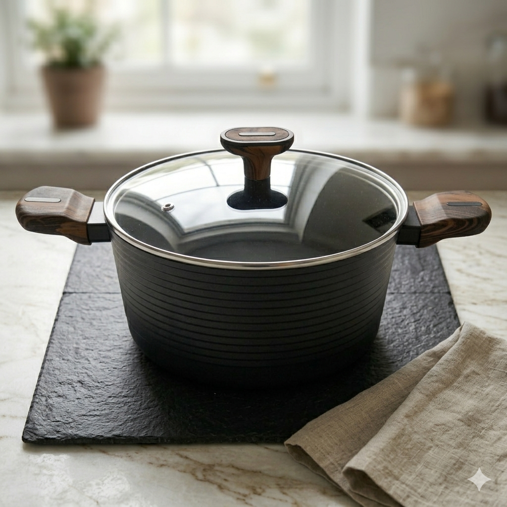 Olla Antiadherente Cuisine Tapa De Cristal 4.6 litros Fissman